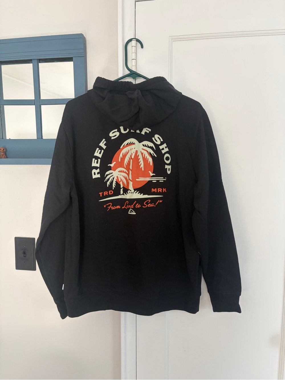 Reef Graphic Hoodie - Black with Orange Print